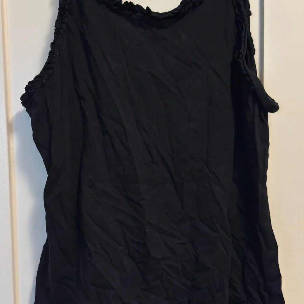 J.Crew Black Button-Front Sleeveless Tank